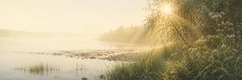 A river in morning mist