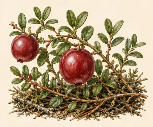 Cranberry — botanical illustration