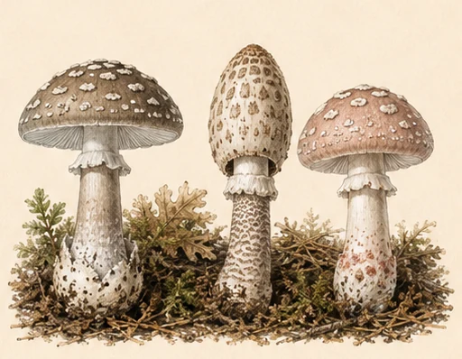 Amanita pantherina — botanical illustration