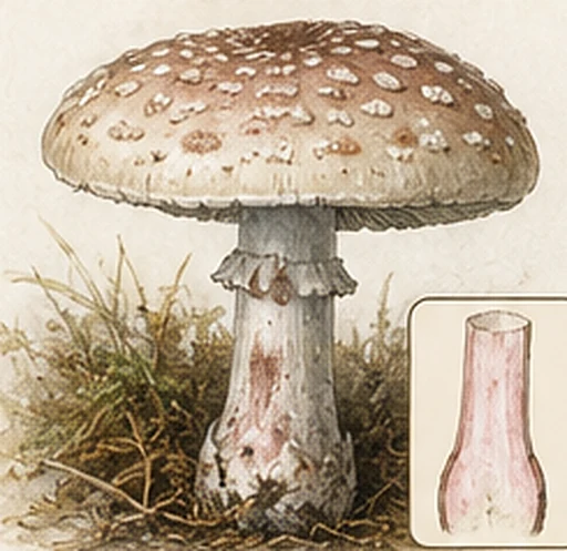 Amanita rubescens — botanical illustration