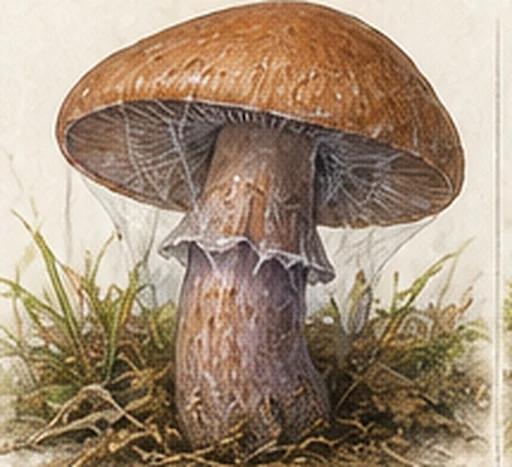 Cortinarius rubellus — botanical illustration