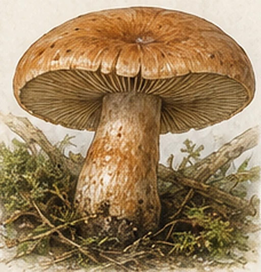 Deadly Webcap — botanical illustration