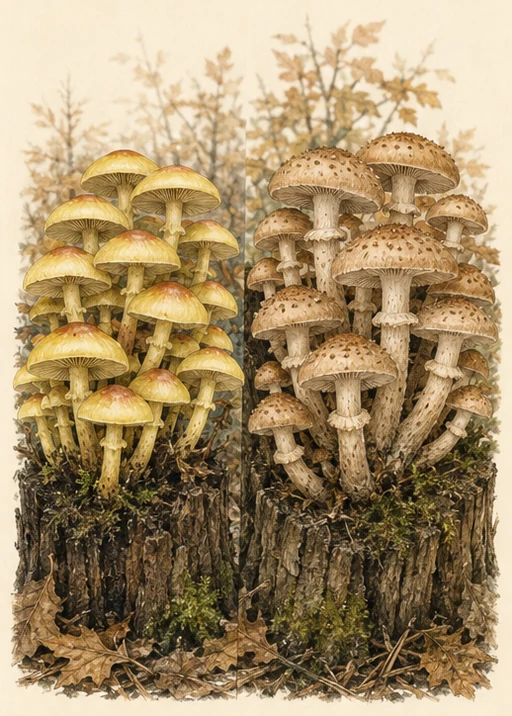Hypholoma fasciculare — botanical illustration
