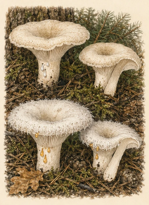 Fleecy Milkcap — botanical illustration