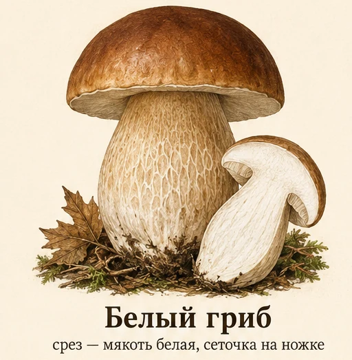 Penny Bun — botanical illustration