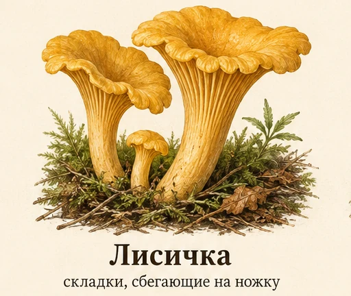 Chanterelle — botanical illustration