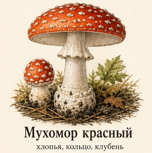 Fly Agaric — botanical illustration