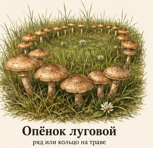 Fairy Ring Champignon — botanical illustration