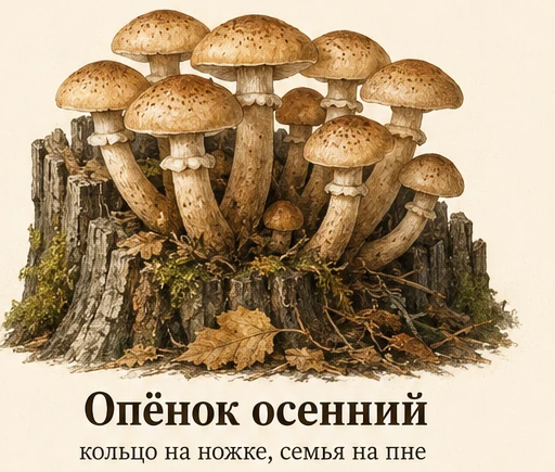 Honey Fungus — botanical illustration