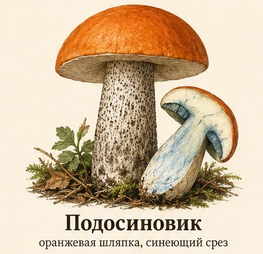 Orange Oak Bolete — botanical illustration